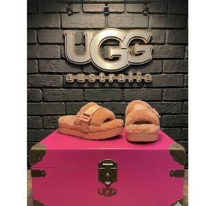 🔥UGG Fluffita 🩷Platform Slide Sandal Beverly Pink Sheepskin Fur Slipper Y2K 6